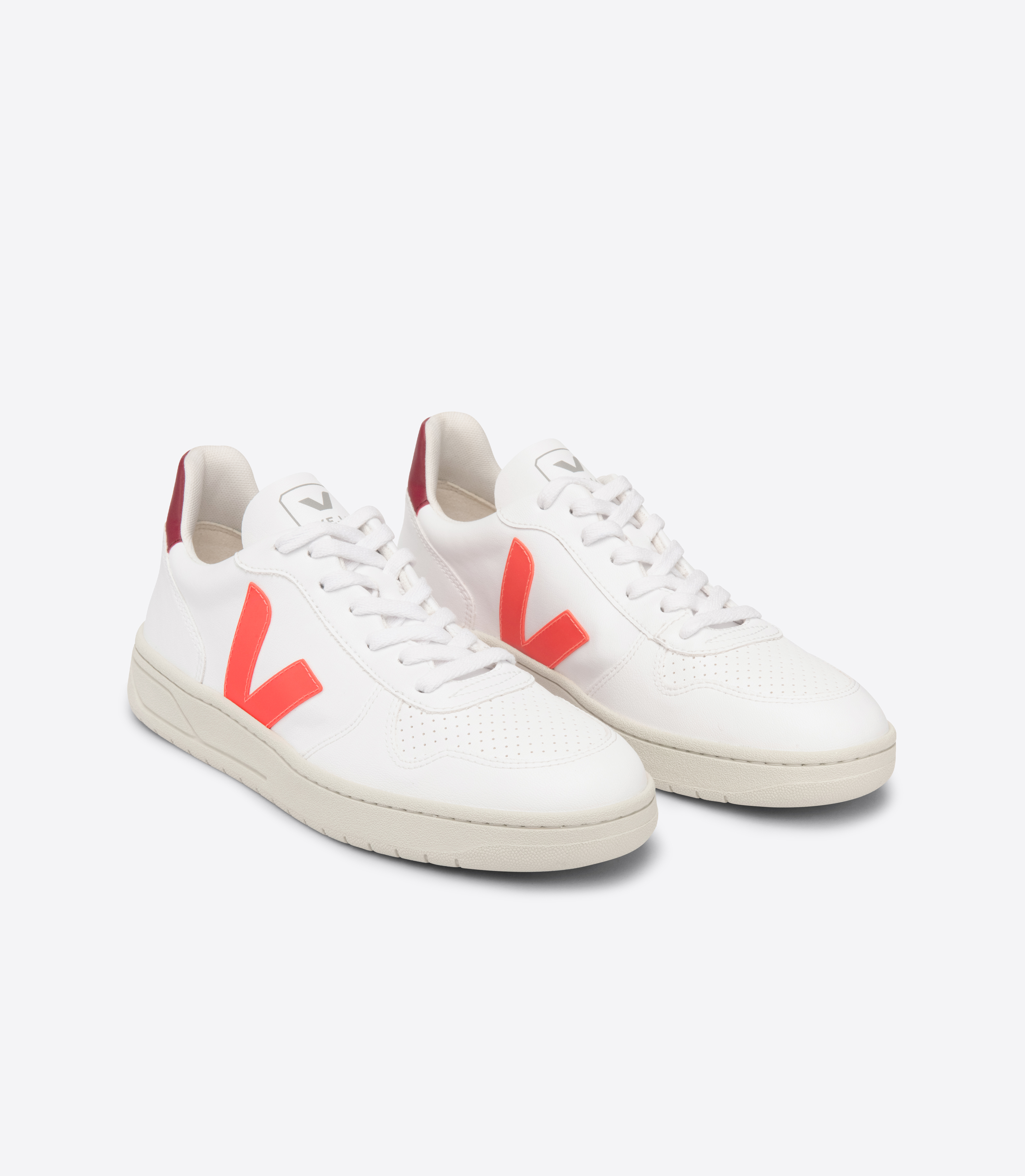 Vegane Damen-Sneaker V-10 CWL White/ Orange-Fluo/ Marsala