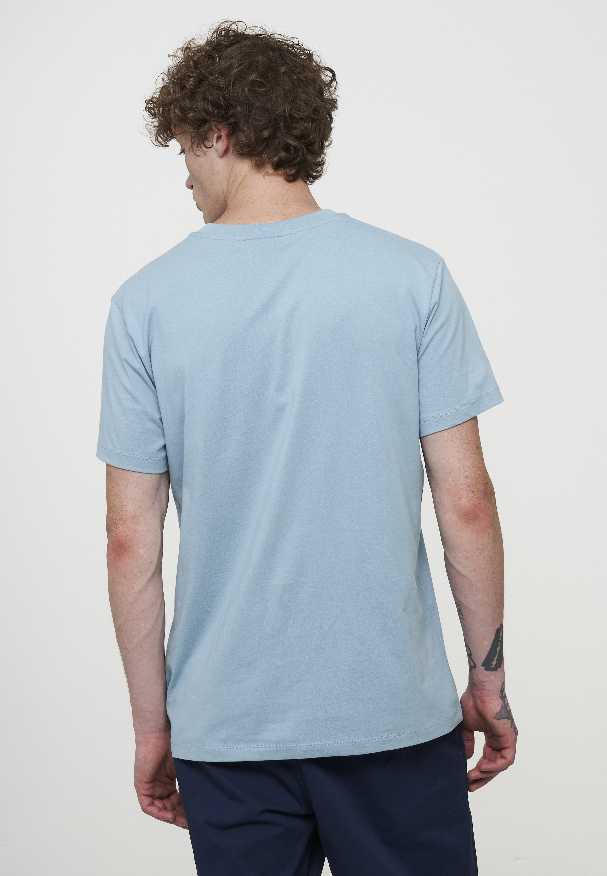 T-Shirt AGAVE LOGO WAVE mineral blue
