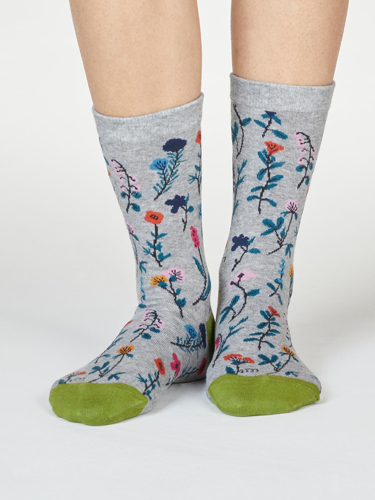 Damen-Socken Mondie Floral in Grey Marle