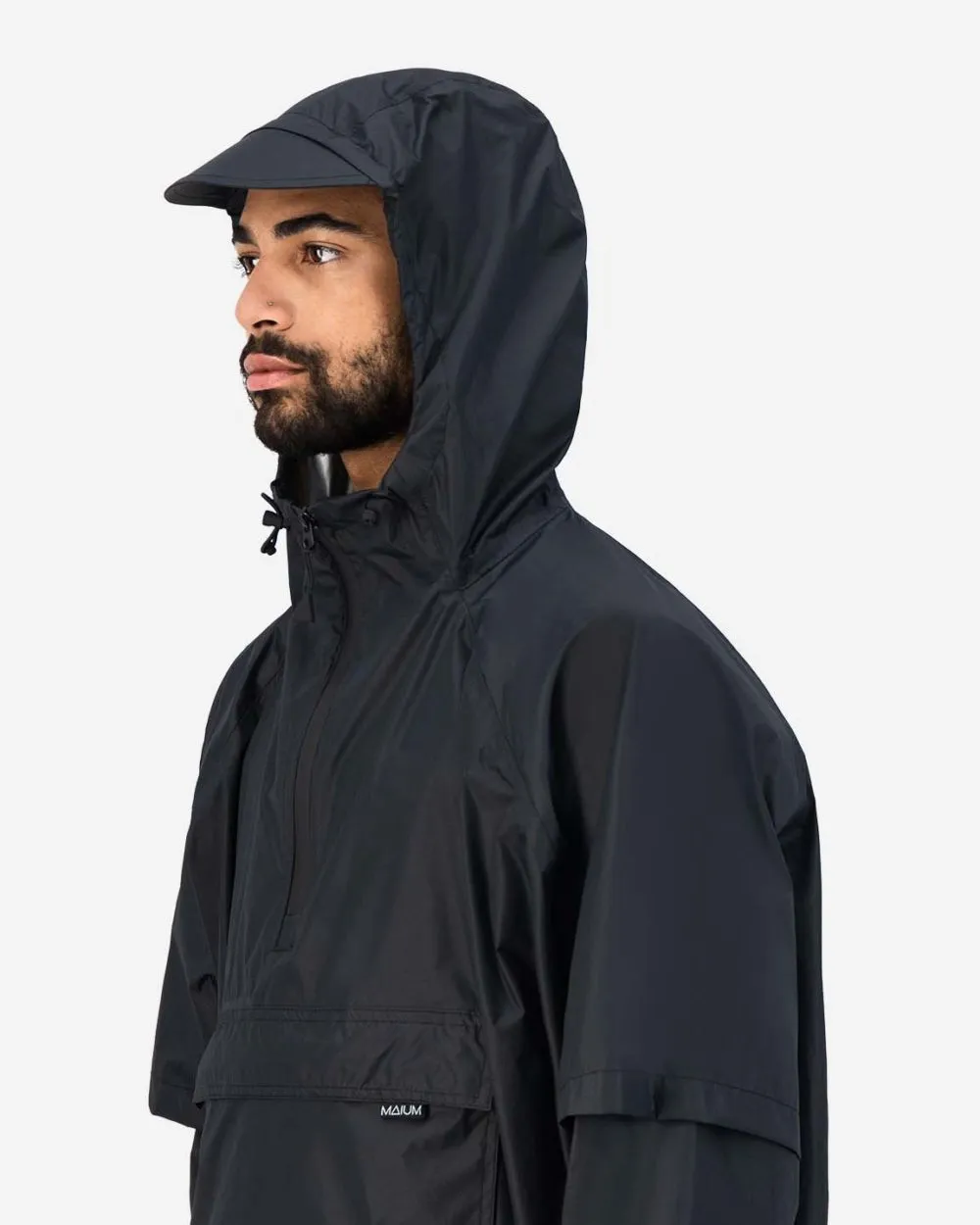 Wasserdichter Regen-Poncho Black