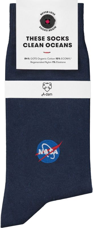 Dunkelblaue Socken mit NASA-Logo-Stickerei
