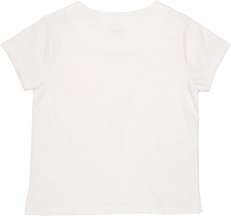 Weißes Mädchen-Shirt mit Blumen-Borte