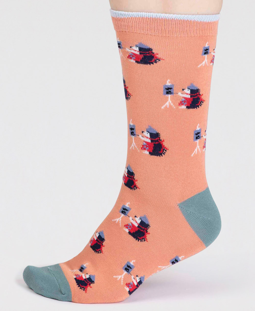Bambus-Socken Imena Animal Peach Orange