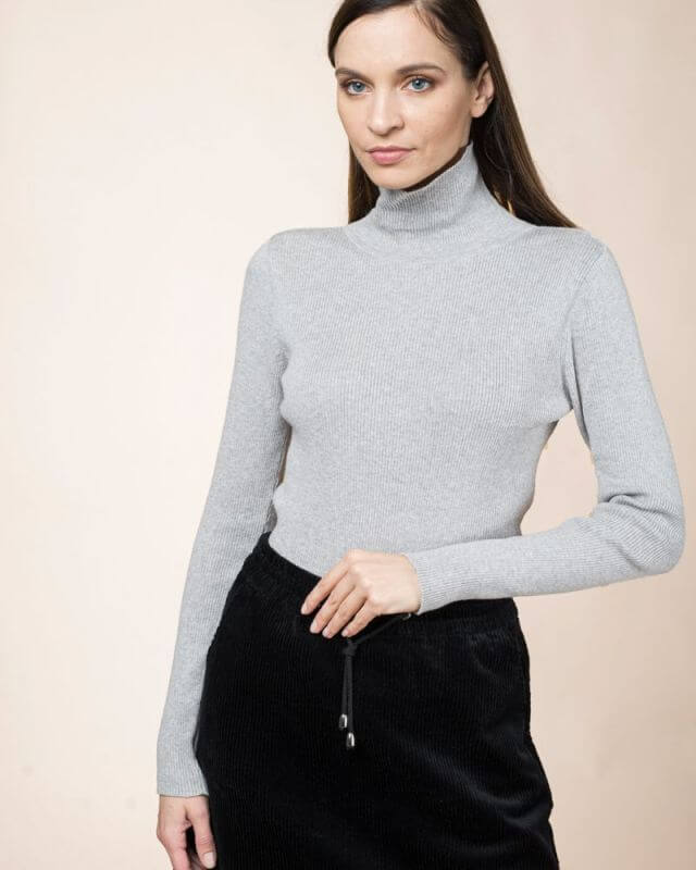 Basic Rollkragen-Pullover für Damen stone