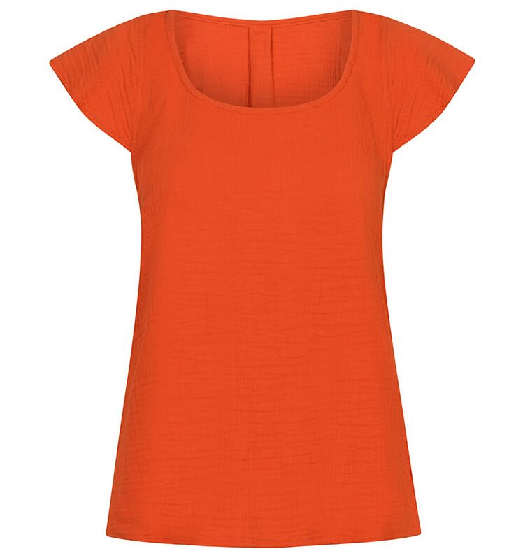 Sheersugger T-Shirt Orange-Braun
