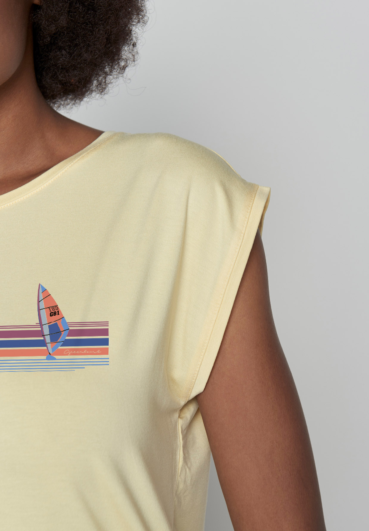 Print T-Shirt Nature Windsurf Timid Lemon
