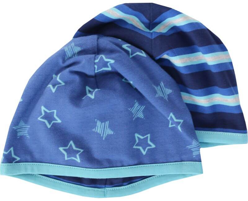 Blaue Wende-Mütze mit Sternen und Streifen