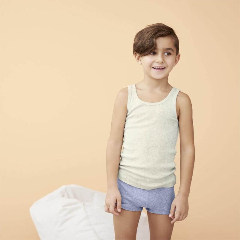 Weiches Kinder-Unterhemd natural melange