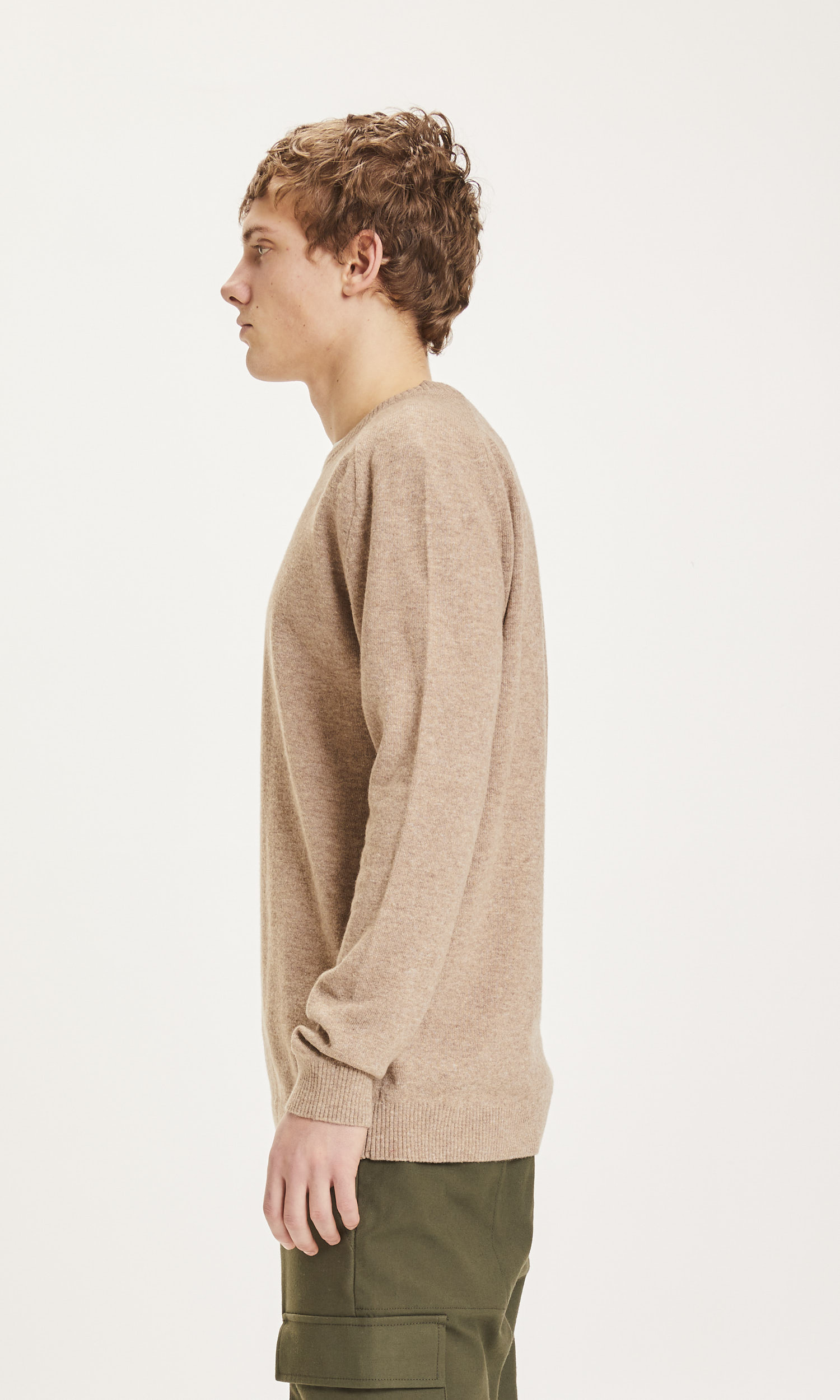 Herren-Pullover FIELD o-neck knit Kelp (100% Wolle)