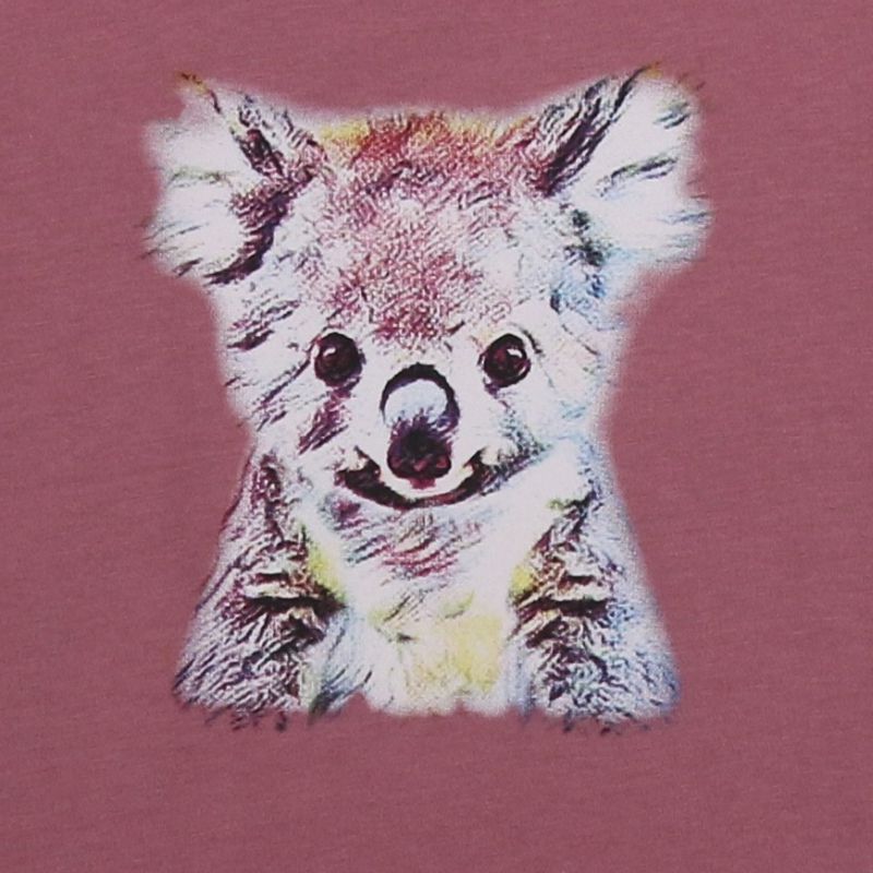 Hübsches Kurzarm-Shirt mit Koaladruck altrosa