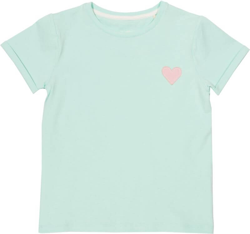Mintgrünes Mädchen-Shirt mit kleinem Herz