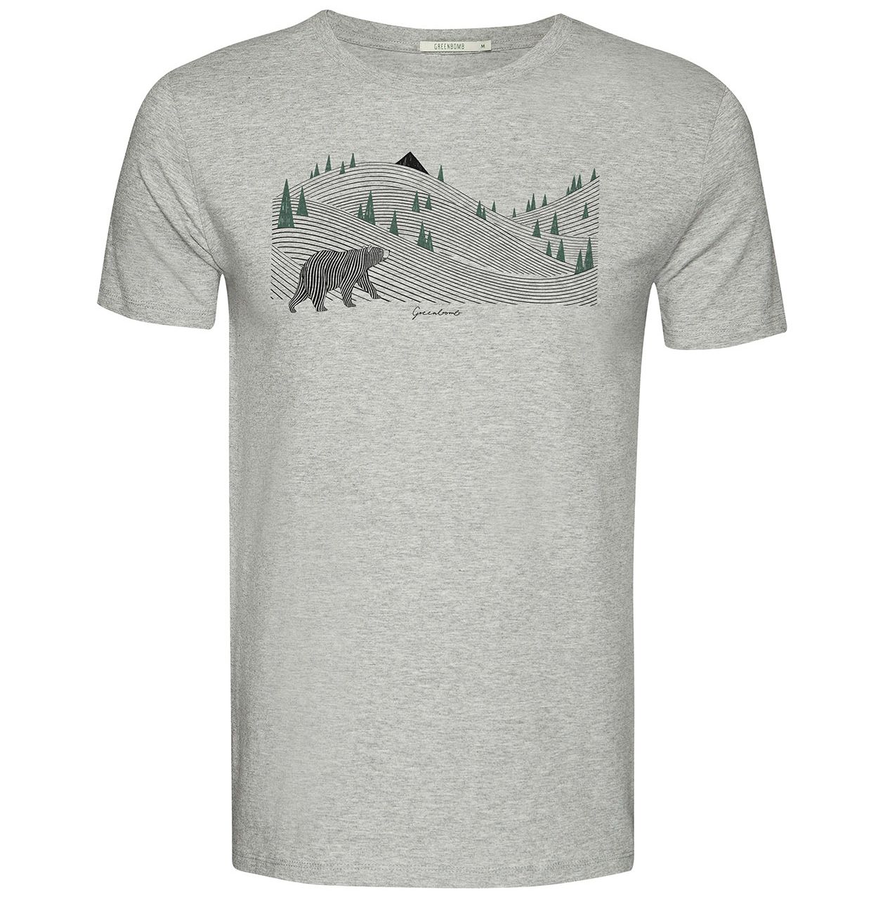 Print T-Shirt Animal Bearland Guide Heather Grey