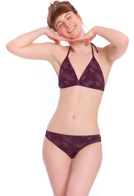 Gemusterte Triangle-Bikini-Hose dark purple