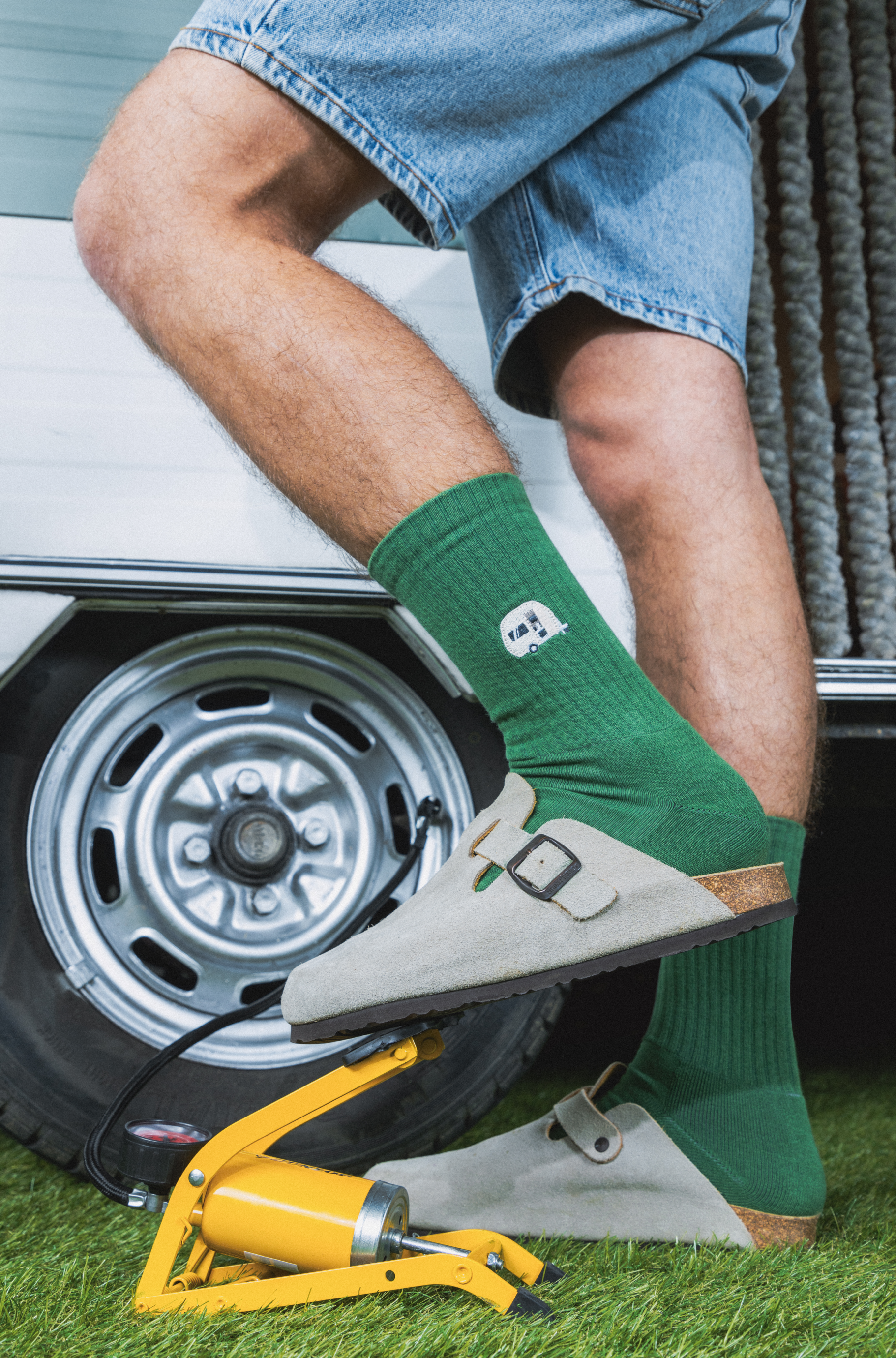 Grüne Sport-Socken Green Caravan unisex