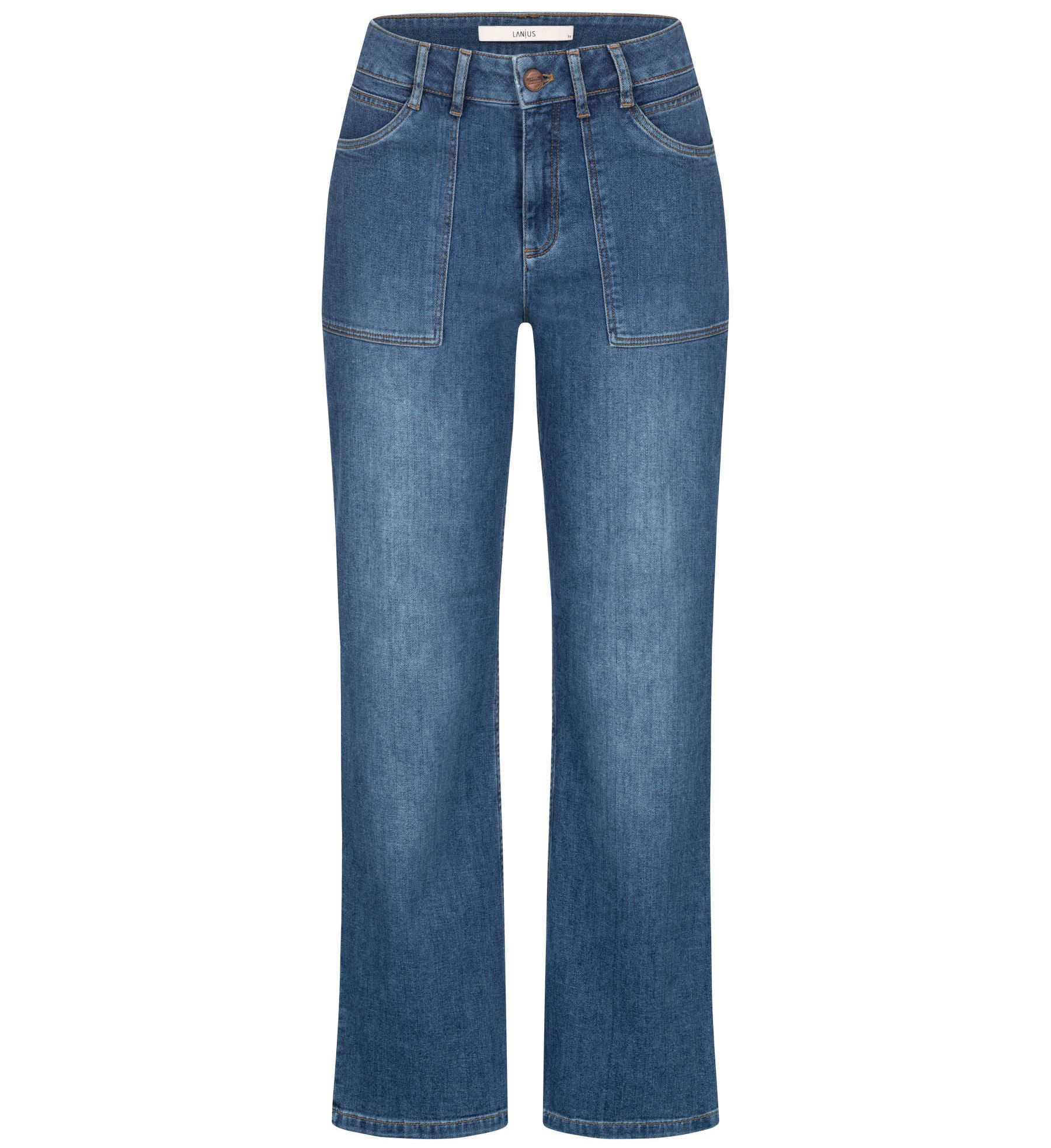 Cropped Relaxed Jeans blue denim