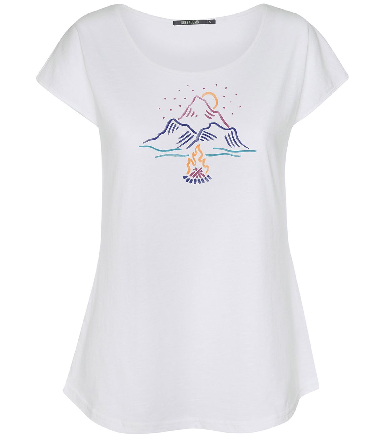 Print T-Shirt Nature Aqua Fire Cool White