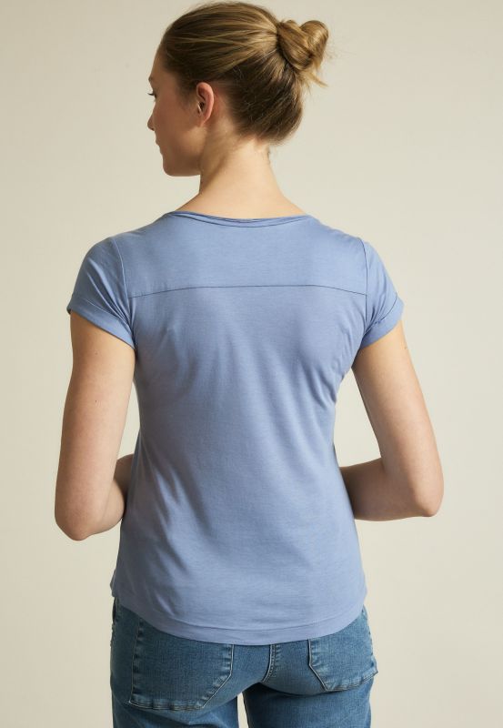 Basic Damen-Kurzarmshirt in Hellblau
