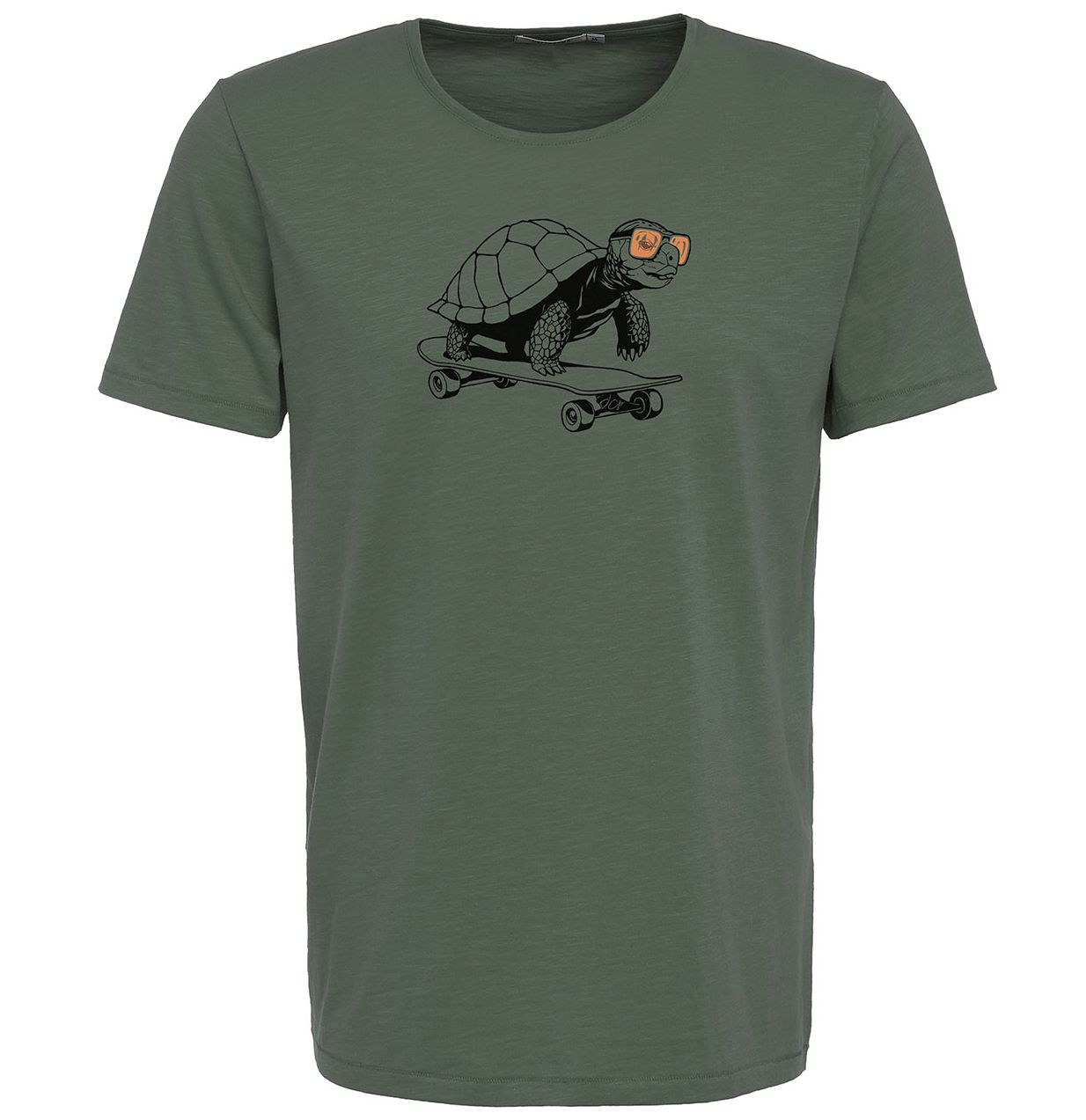 Print T-Shirt Animal Turtle Roll On Spice Olive