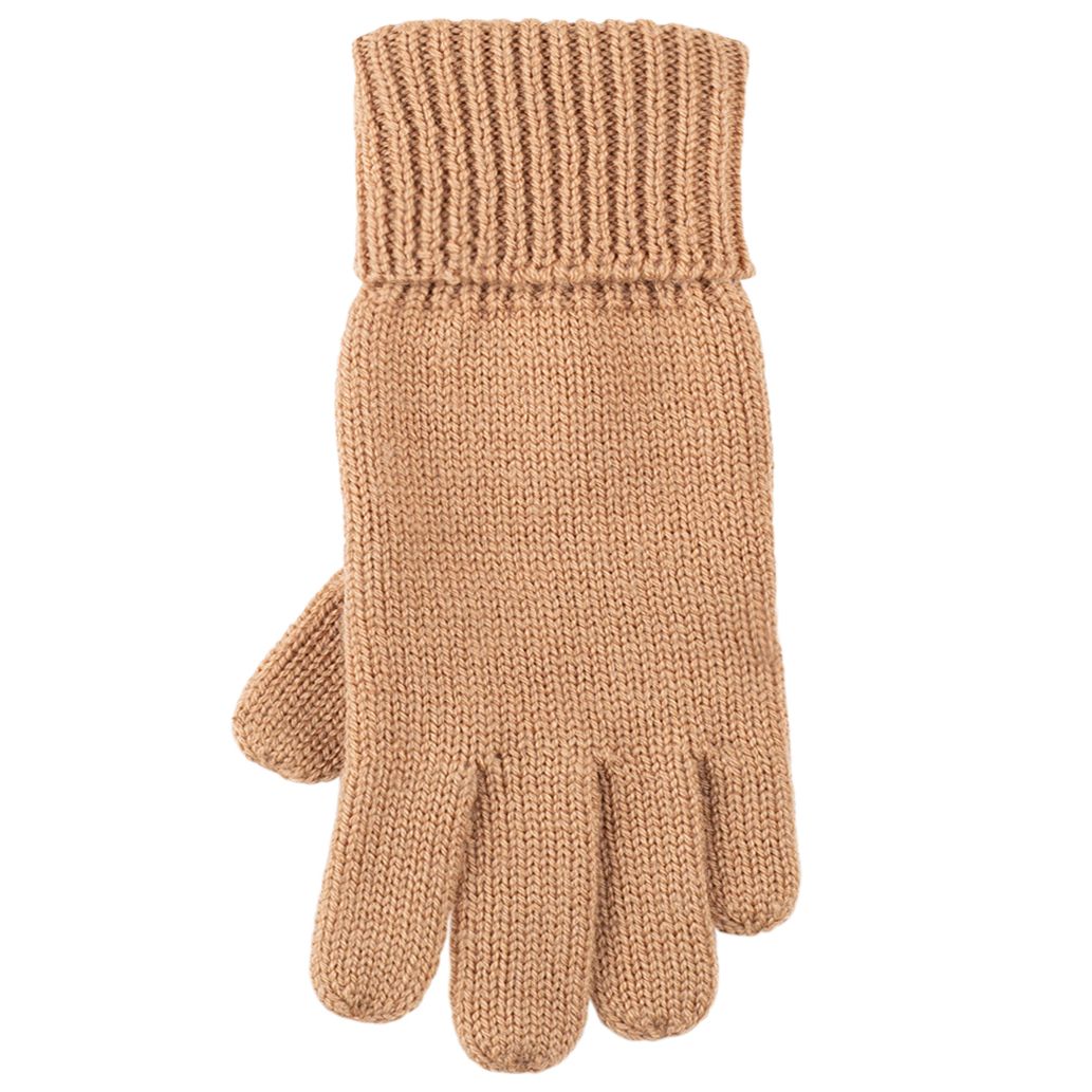 Damen-Handschuhe aus Wolle Camel