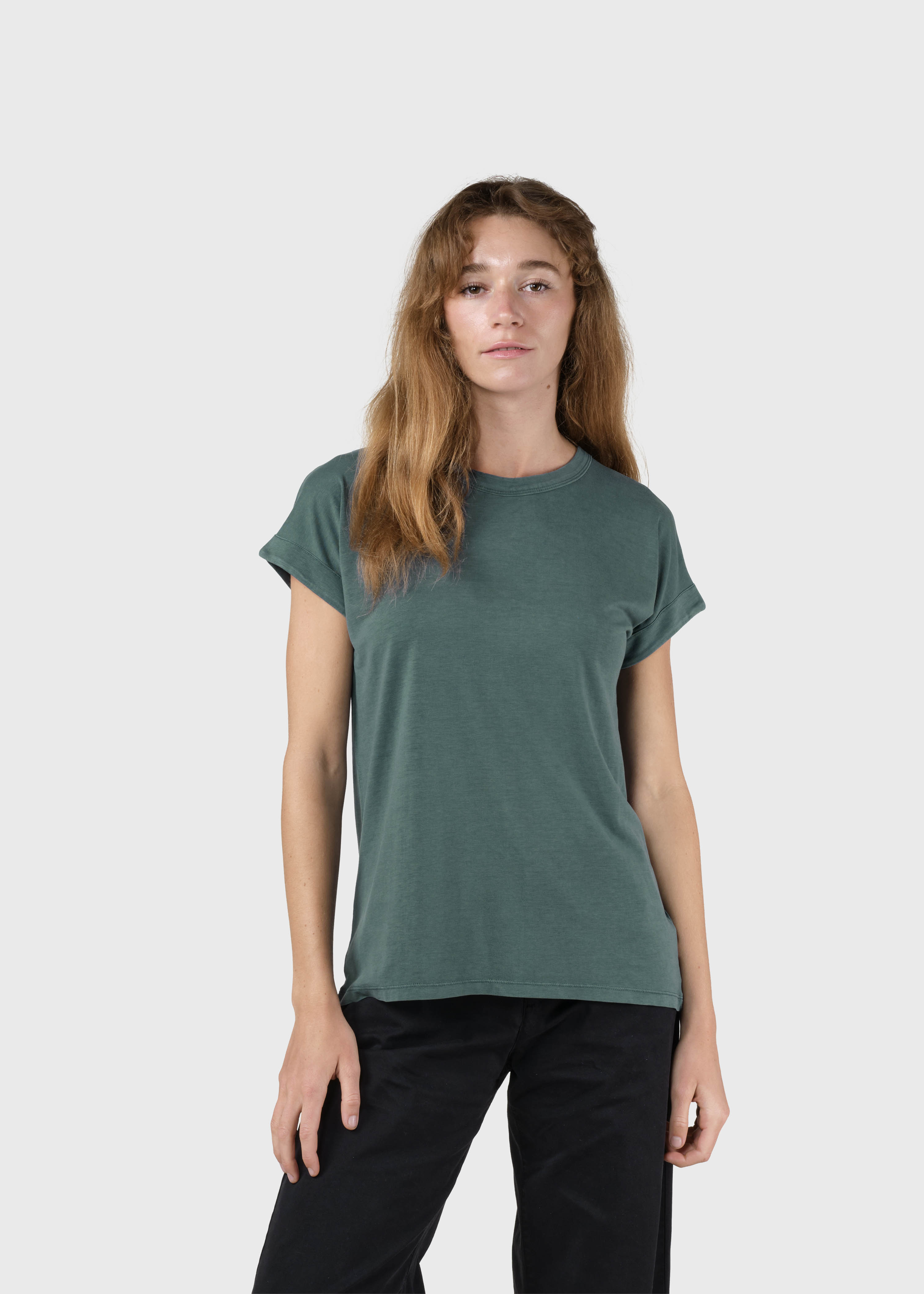 Basic T-Shirt Sigrid tee Moss Green