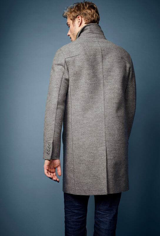 Modischer Herren-Mantel Collbran mit Wolle basalt
