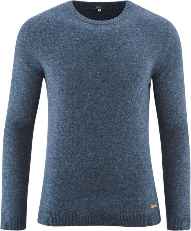 Herren-Pullover mid blue (100% Wolle)