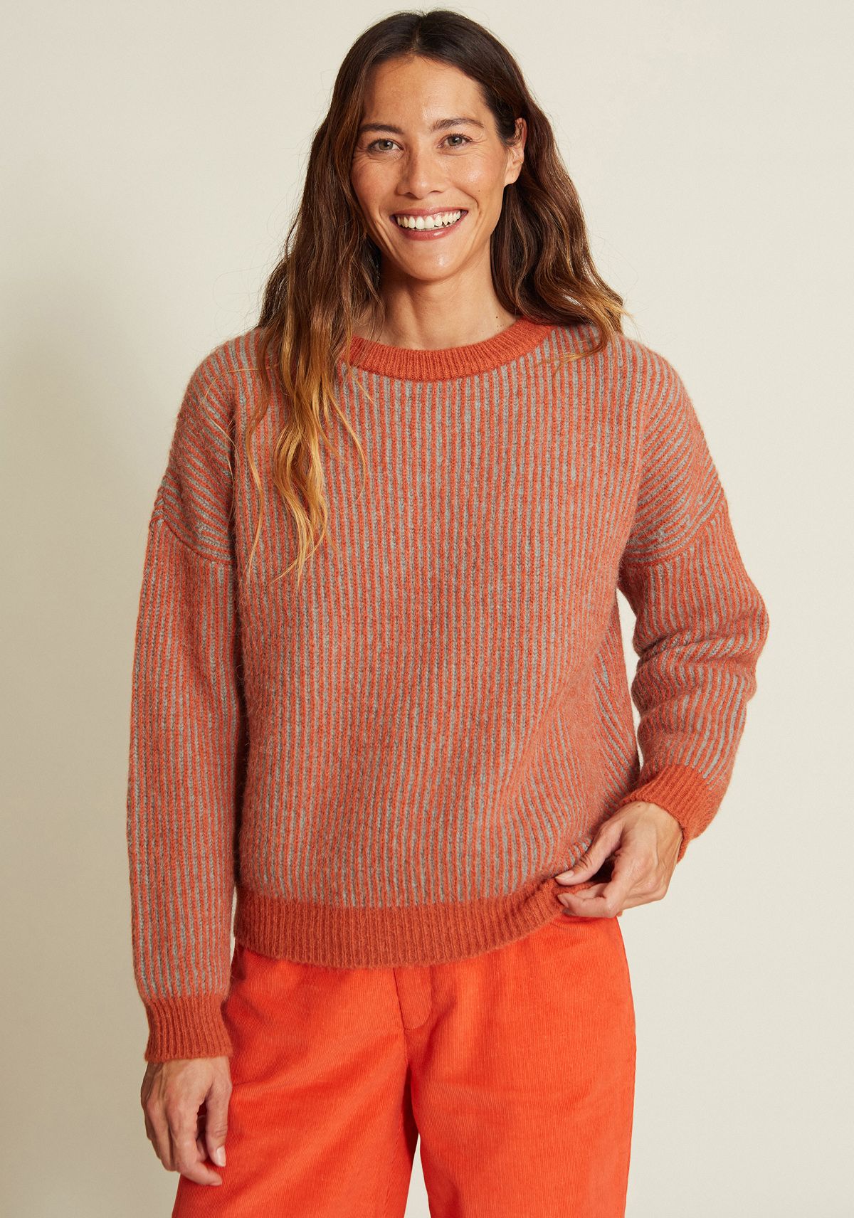 Strickpullover MIANEH Orange/ Mint