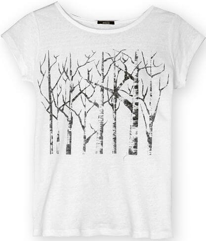 Leinen-Shirt Silver Birch Trees White
