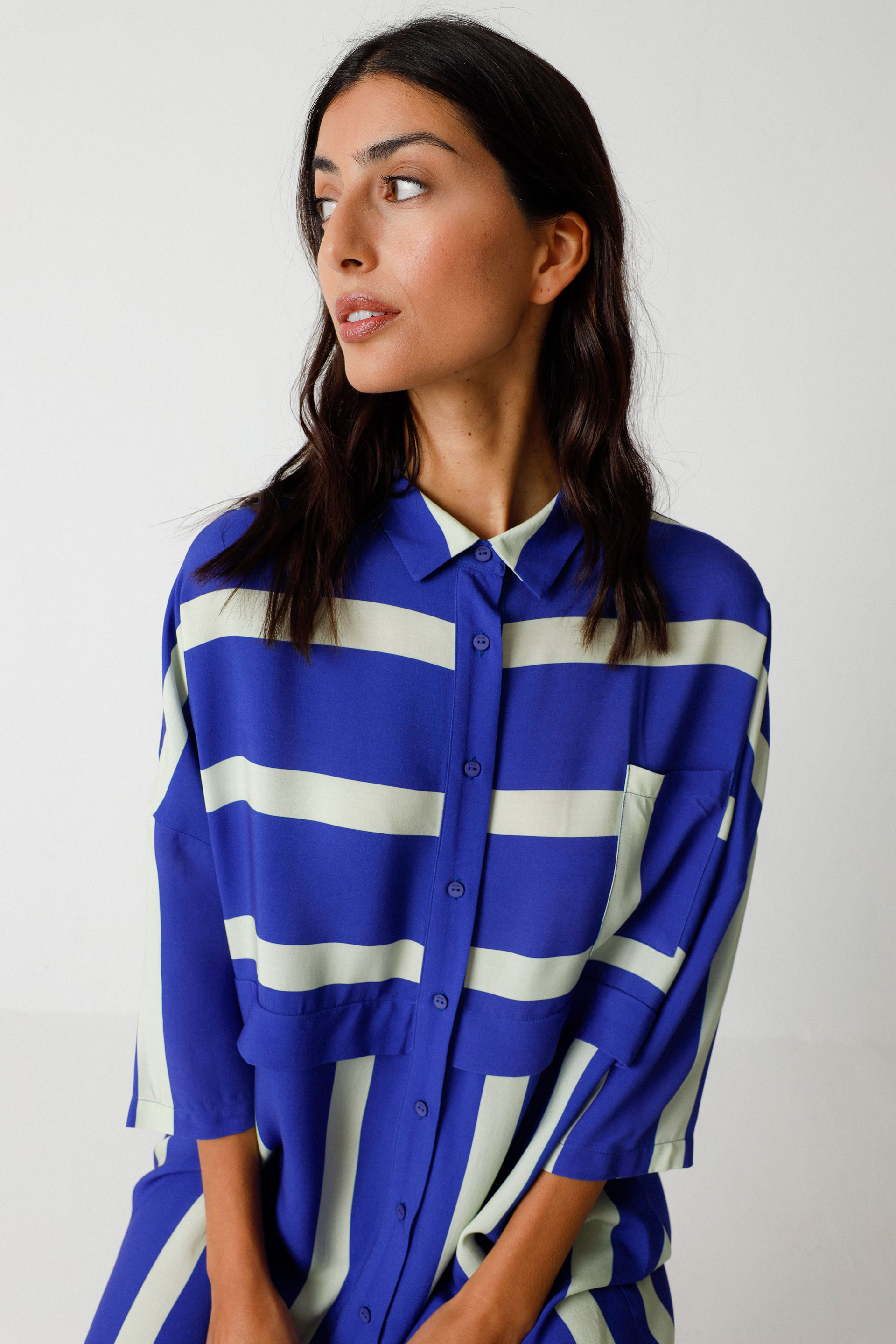 Hemdblusen-Kleid LISABE stripes blue
