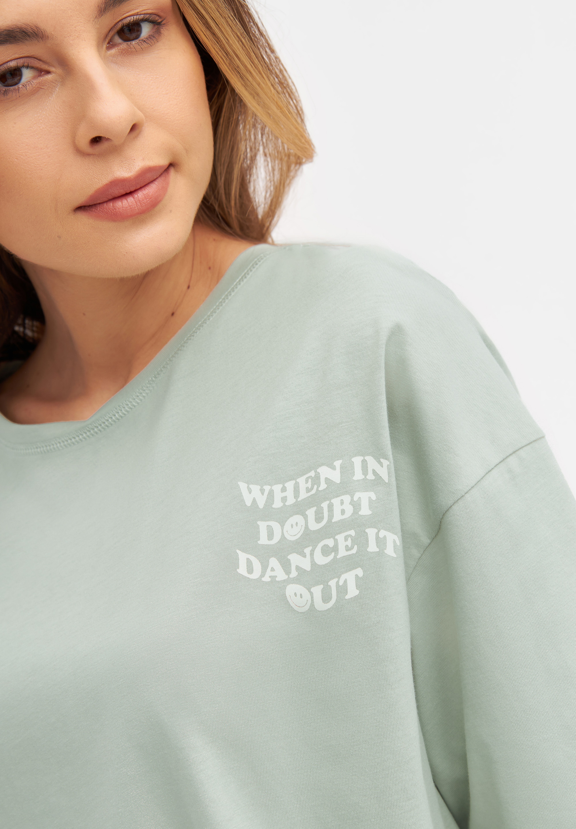 Kurzarm-Shirt Jolina Dance Sage