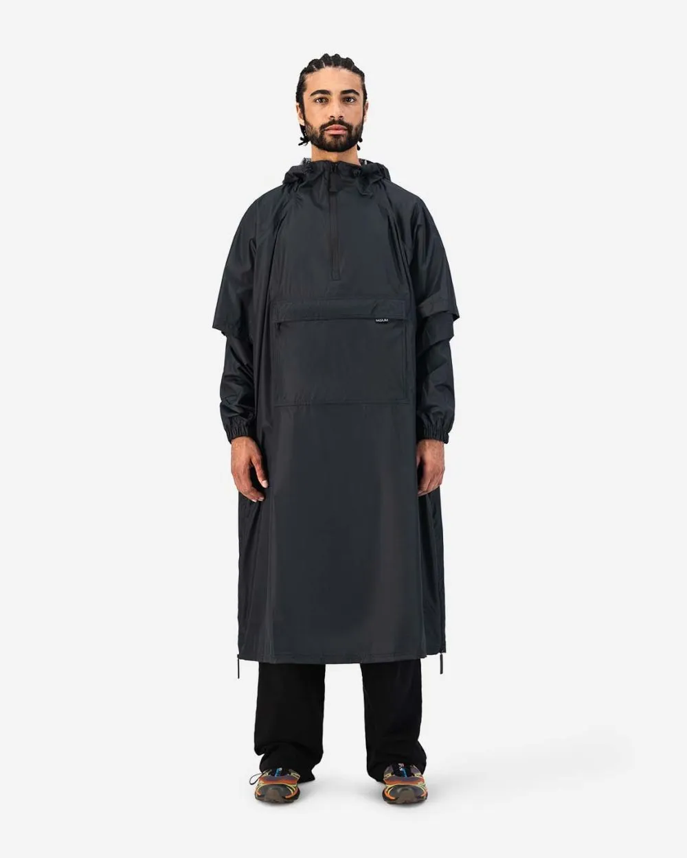 Wasserdichter Regen-Poncho Black