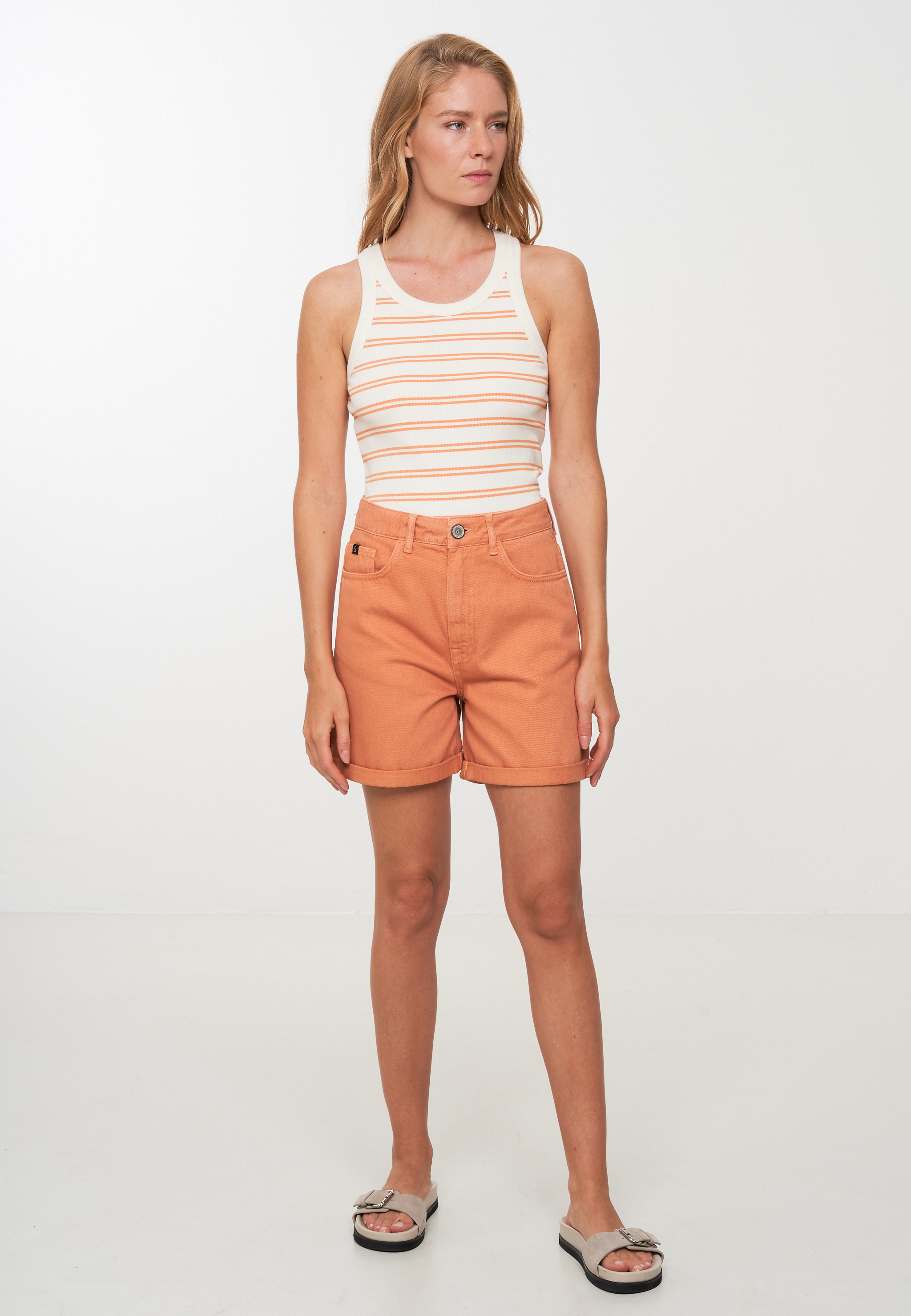 Jeans-Shorts ELODEA capri orange