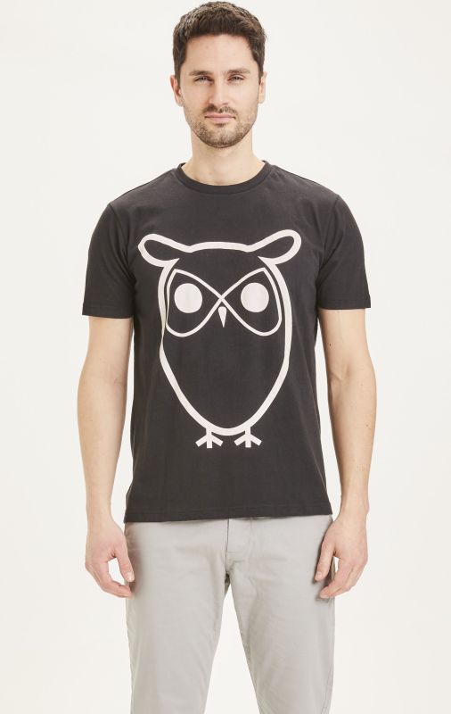 Basic Herren-Shirt ALDER Owl in Black Jet