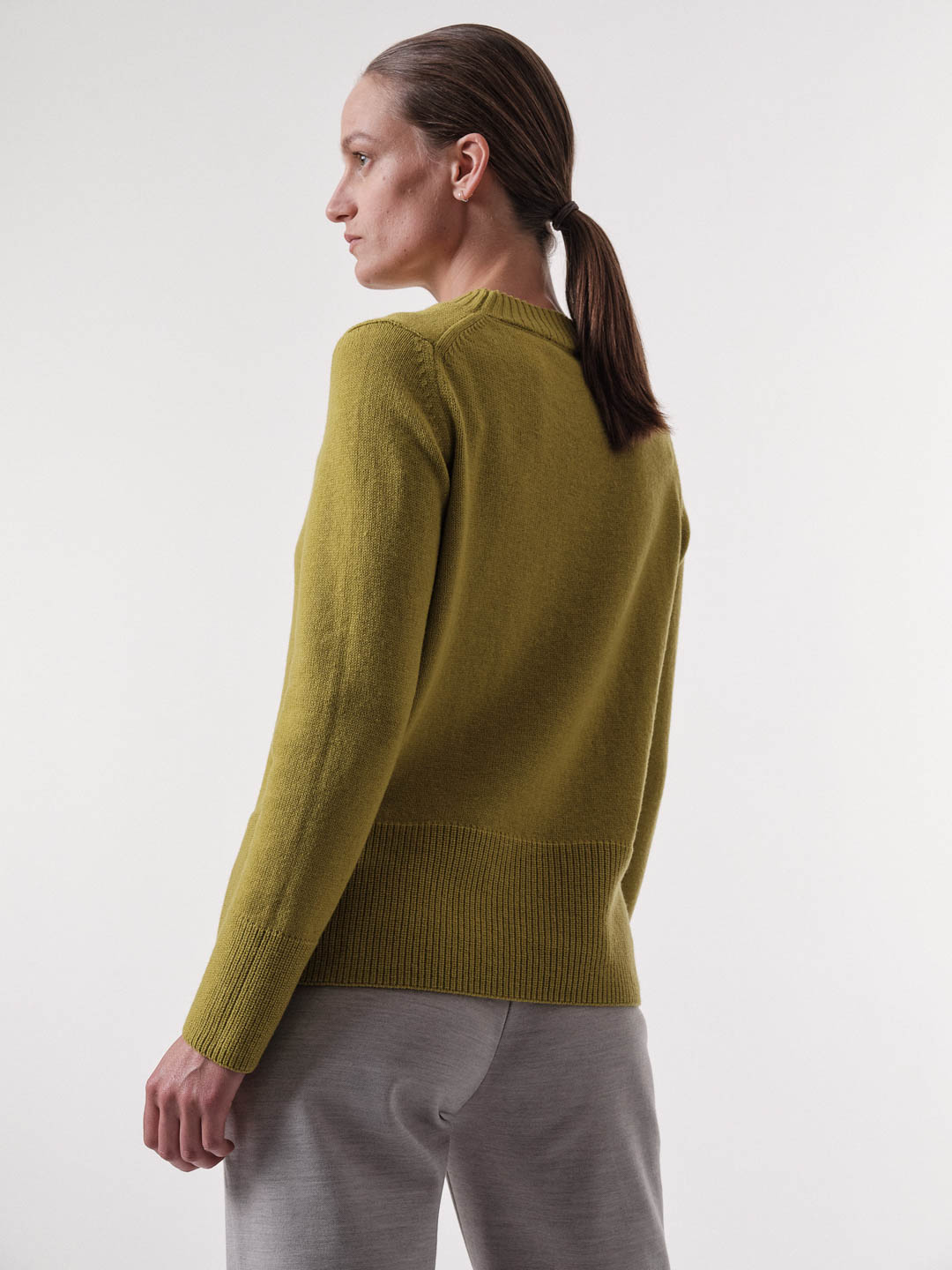 Pullover golden olive (100% Wolle)