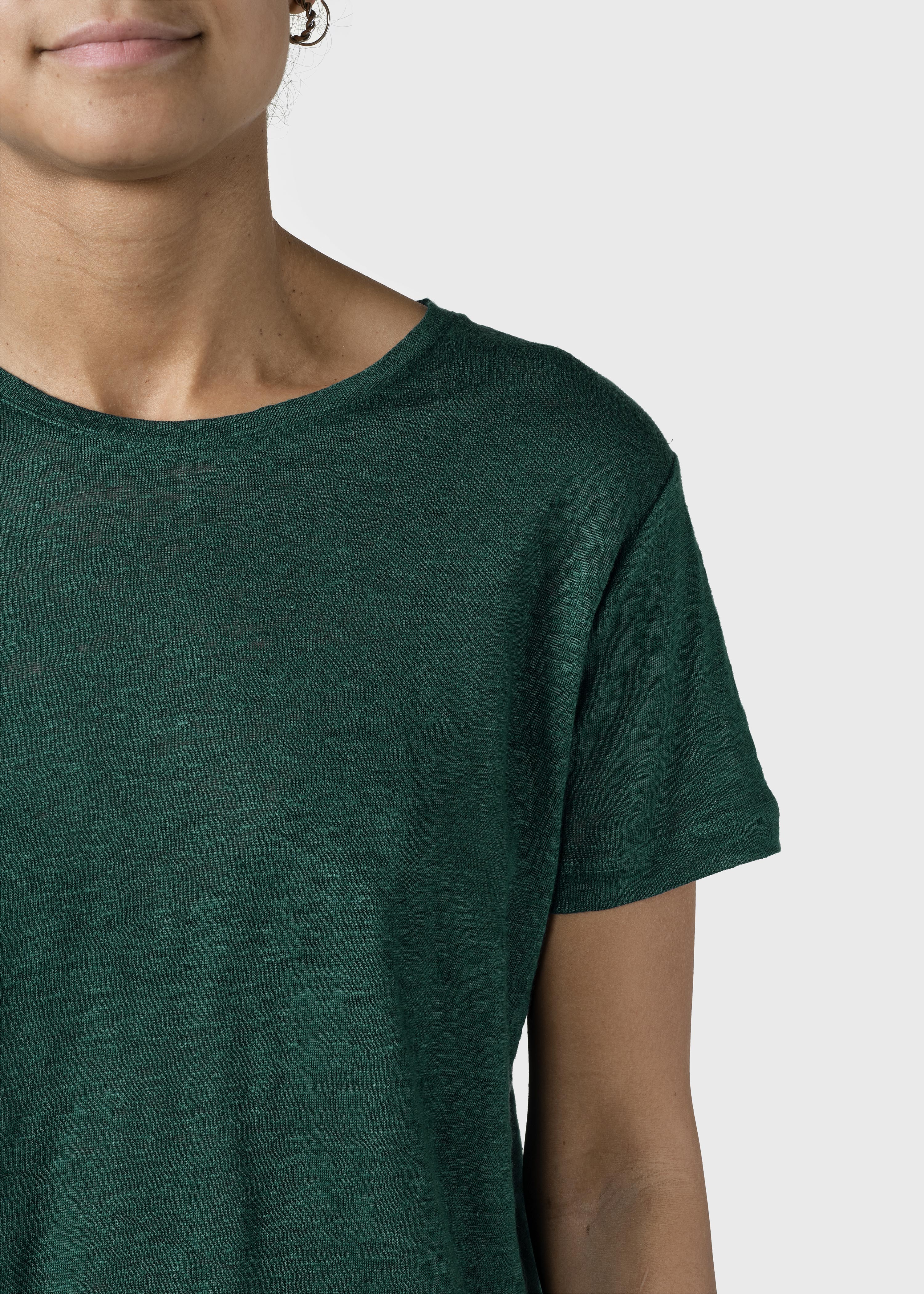 T-Shirt Rikke Moss Green aus Leinen