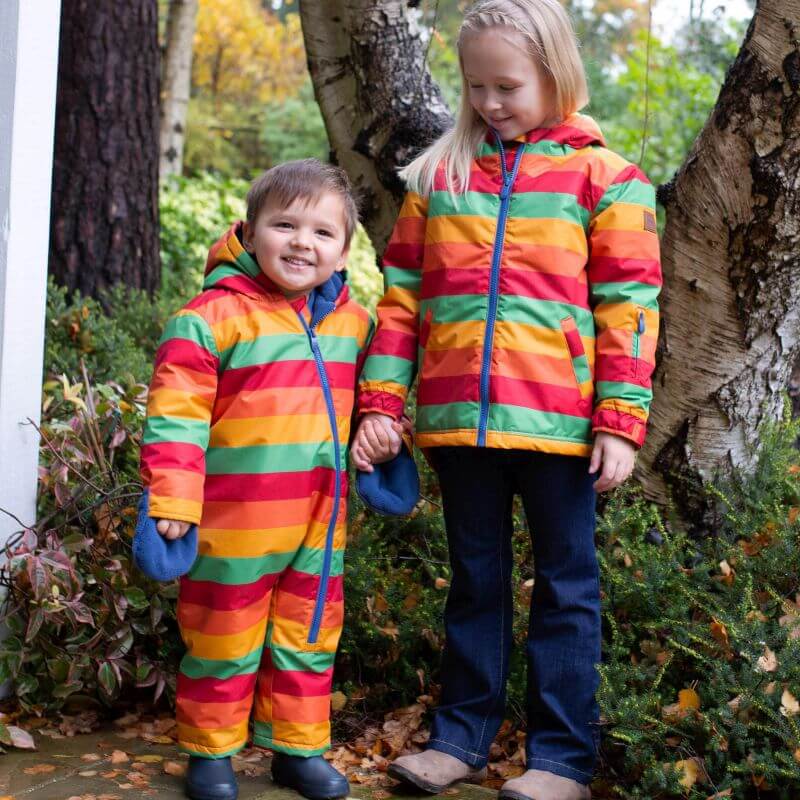 Bunt gestreifte Winterjacke für Kinder