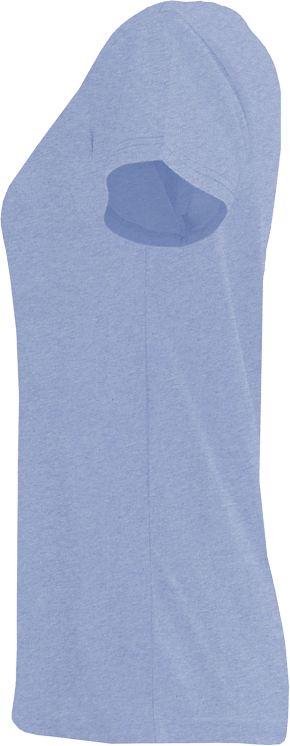 Hellblau meliertes Basic T-Shirt für Damen