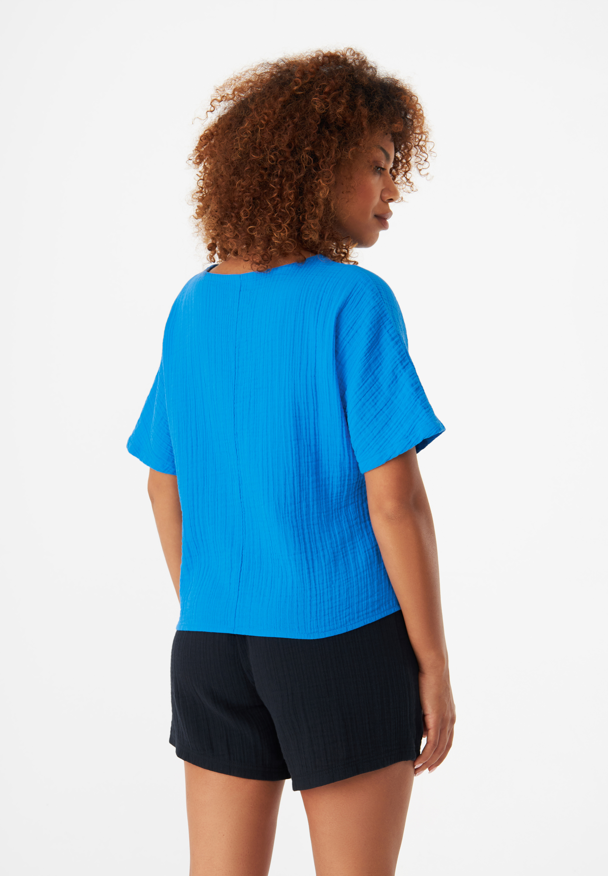 Musselin T-Shirt Pina French Blue