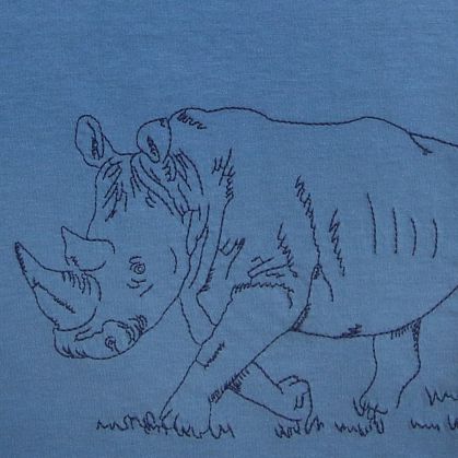 Kurzarm-Shirt mit Rhinozeros petrol