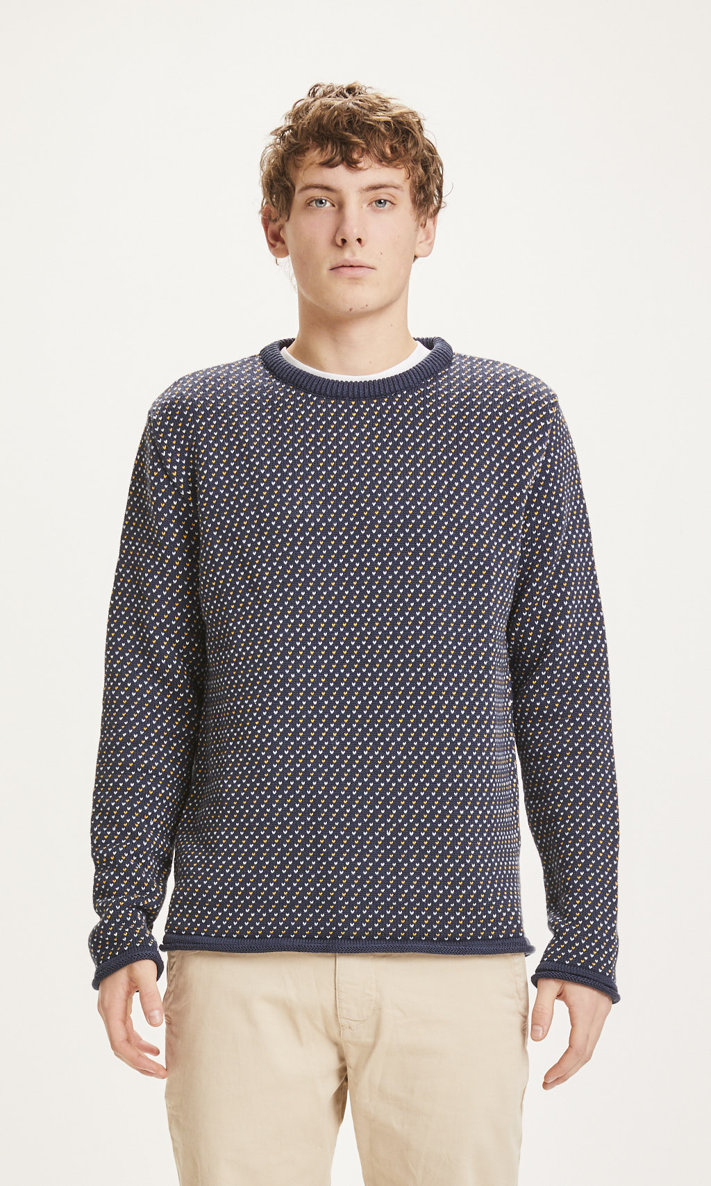 Pullover VALLEY jacquard crew neck Total Eclipse