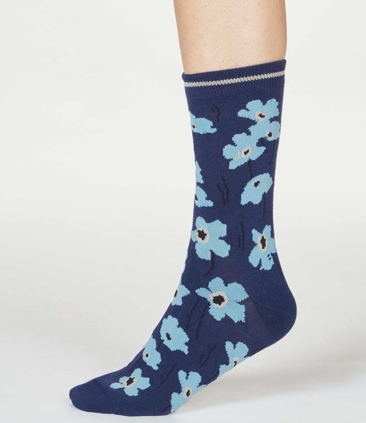 Damen-Socken Peggie Floral in Navy