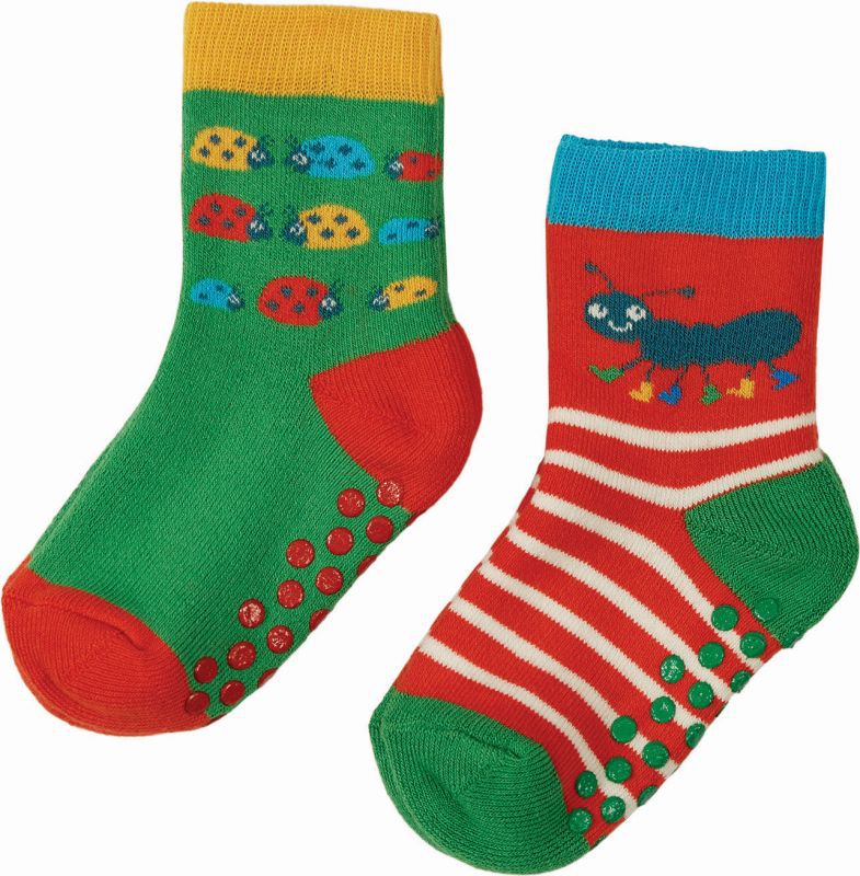 Gemustertes 2er-Pack Kinder-Stopper-Socken