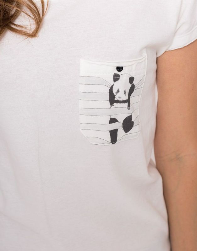 Weiches Damen-Shirt Lea Panda in Weiß