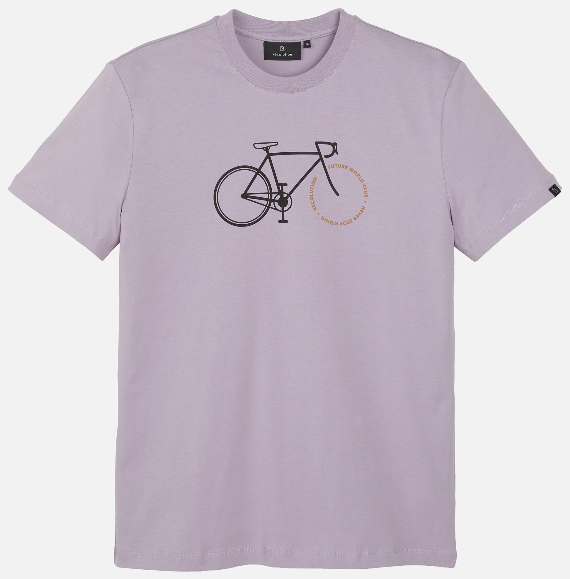 T-Shirt AGAVE BIKE LETTERS grey lilac