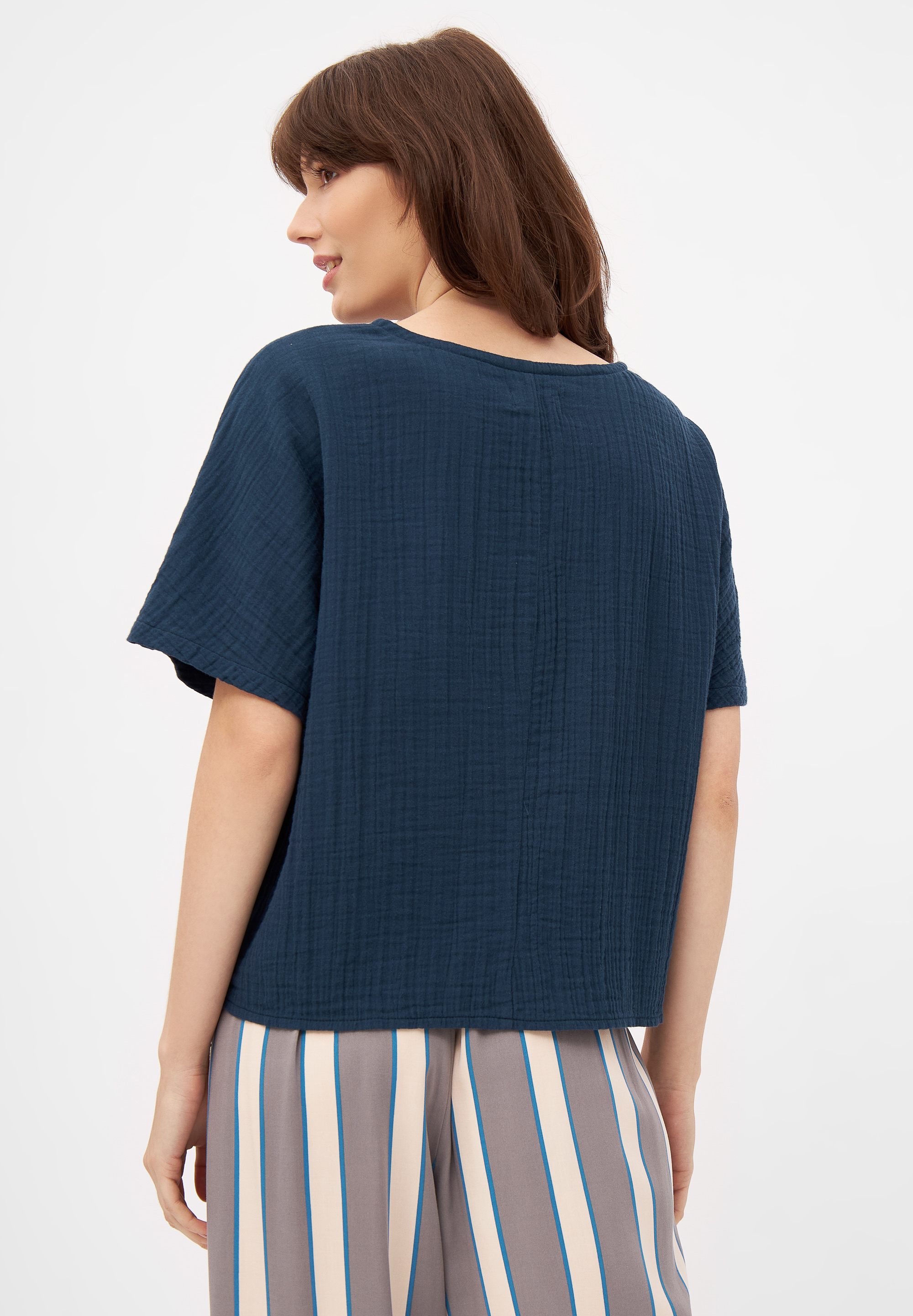 Musselin T-Shirt Pina Midnight Blue