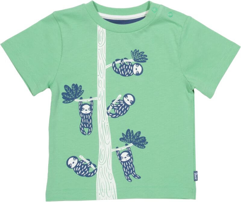 Grünes Baby-Shirt mit Faultieren