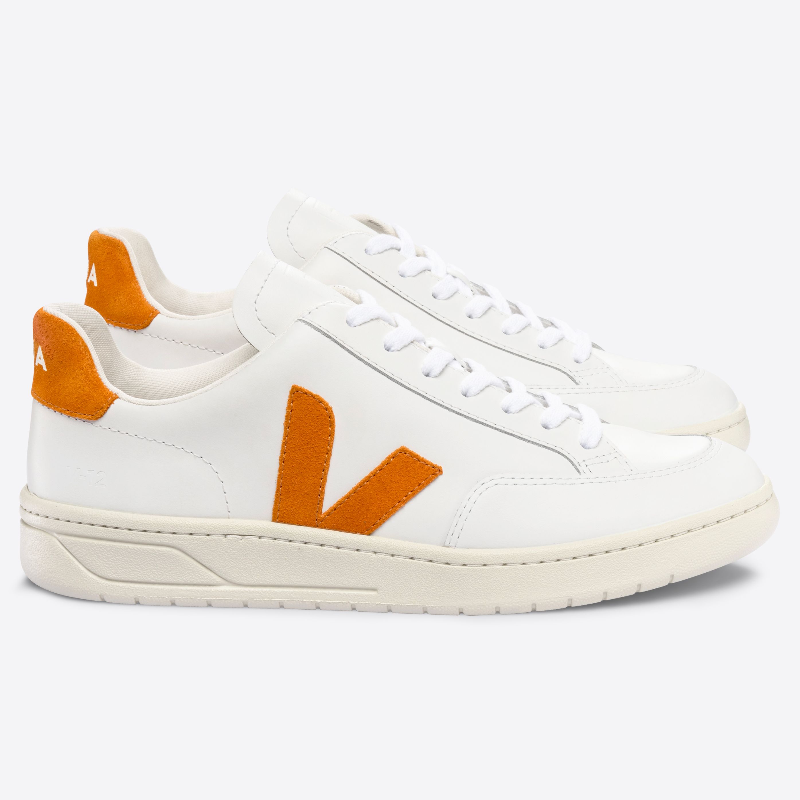 Damen-Sneaker V-12 Leather Extra White-Pumpkin