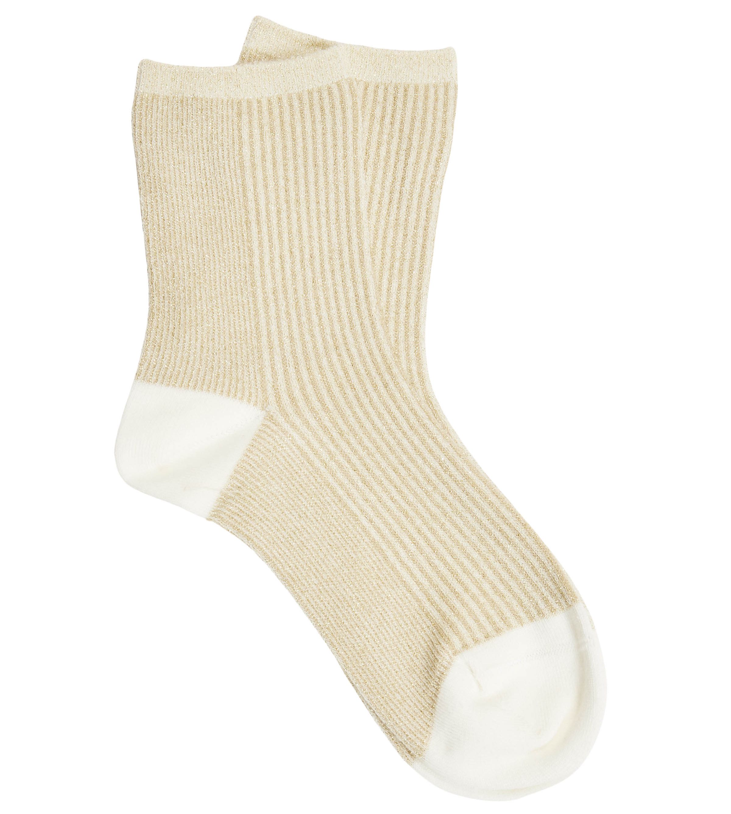 Glitzer-Socken Colorblock Rib Safari