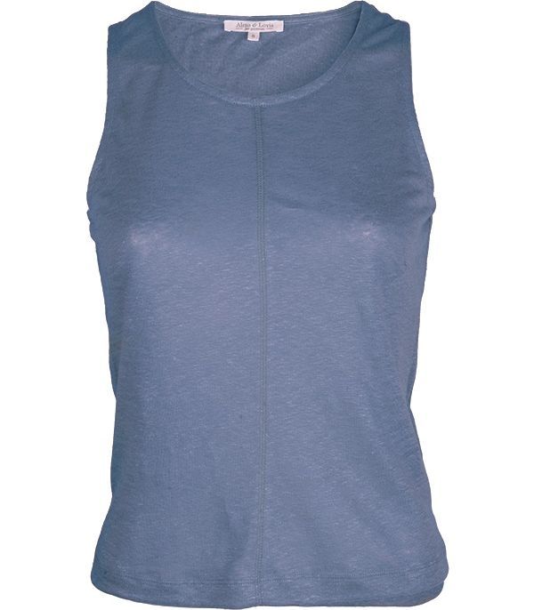 Edles Top aus Leinen in bleu