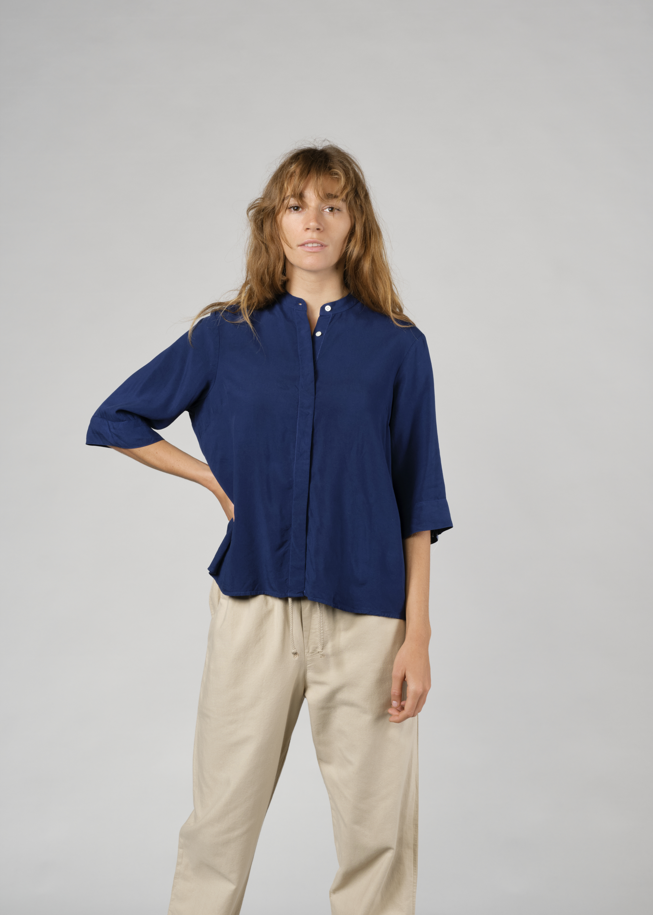 Kurzarm-Bluse Solrun shirt Ocean